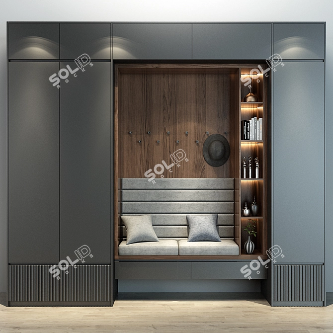 Modern Wooden Cabinet: Furniture 0190 3D model image 1