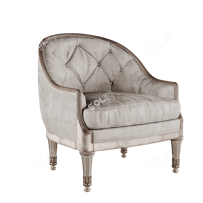 Muses Armchair: Elegance Refined 3D model image 4