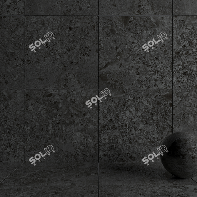 Elegant 4D Black Wall Tiles 3D model image 3