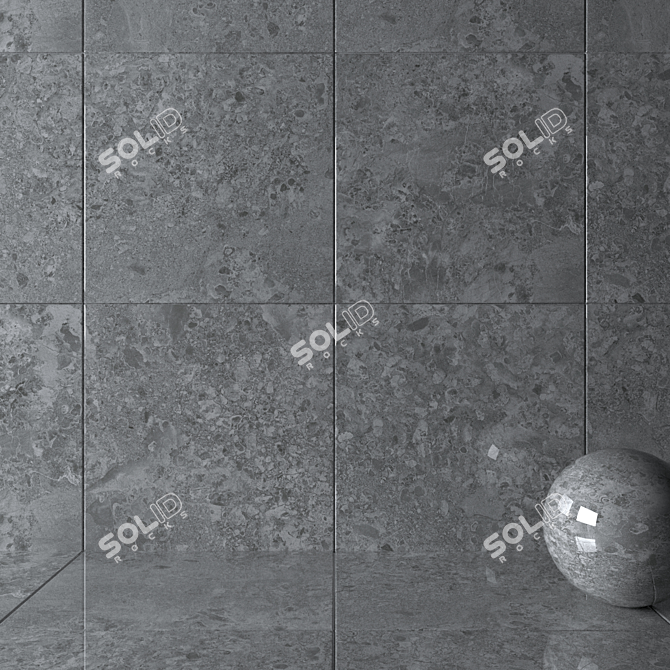 Elegant Gray 4D Wall Tiles 3D model image 2