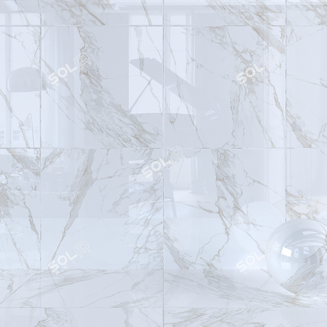 Luxury Gold Marble Wall Tiles 3D model image 1