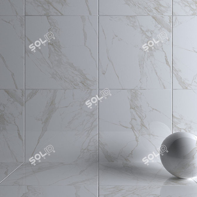 Luxury Gold Marble Wall Tiles 3D model image 3