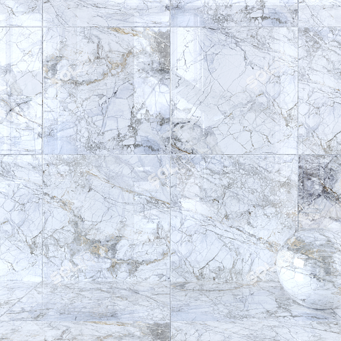 Supreme White Marble Wall Tiles 3D model image 1