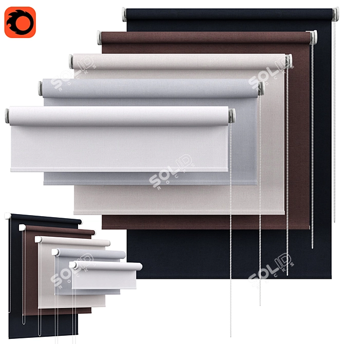 Backhausen Venus Roller Blind - 5 Sizes, 5 Colors 3D model image 1