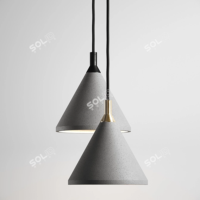 Industrial Concrete Pendant Lamp 3D model image 1