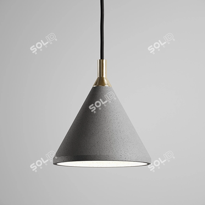 Industrial Concrete Pendant Lamp 3D model image 3