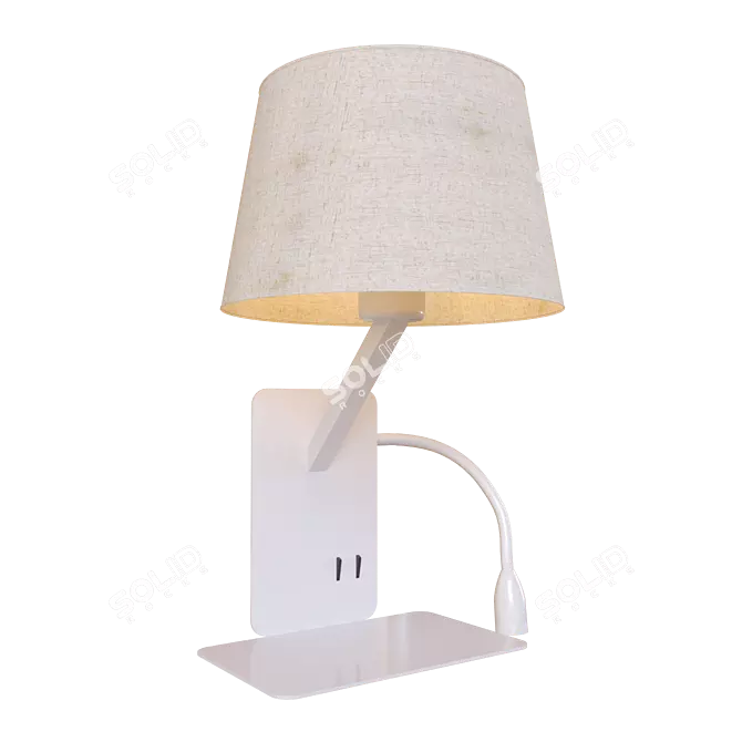 Loft IT Station: Modern White Table Lamp 3D model image 1