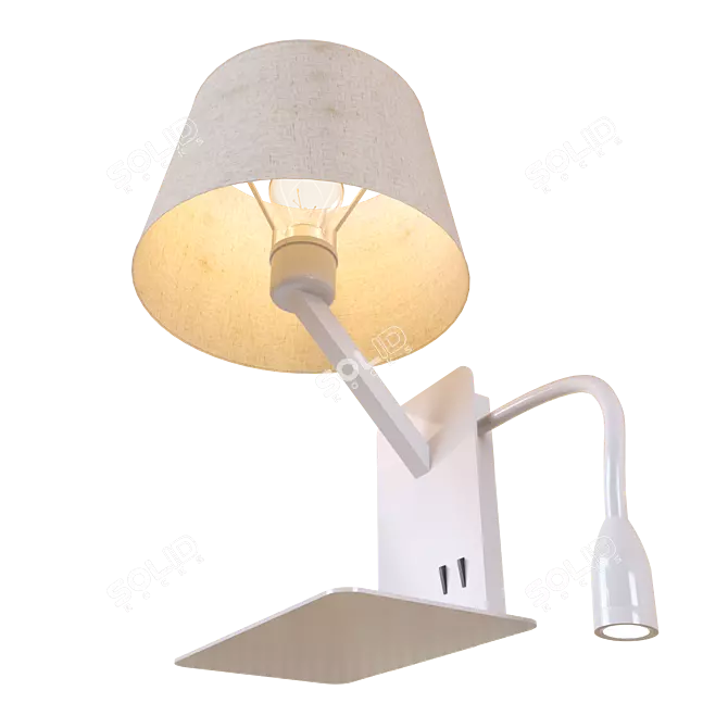 Loft IT Station: Modern White Table Lamp 3D model image 2