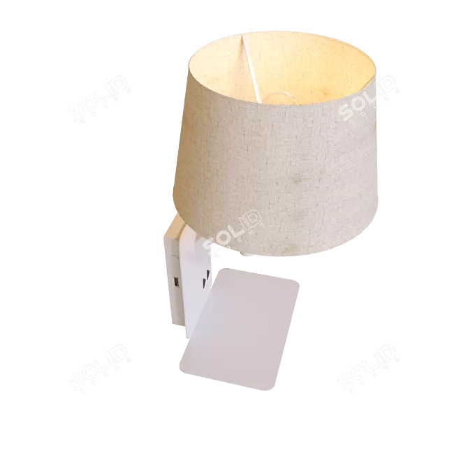 Loft IT Station: Modern White Table Lamp 3D model image 3