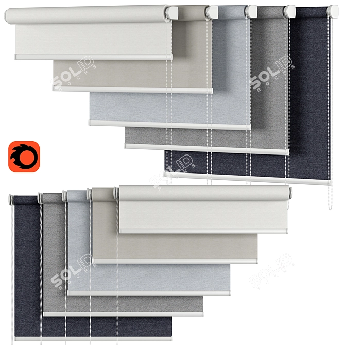 Backhausen Vita Roller Blind | Customizable Sizes & Colors 3D model image 1