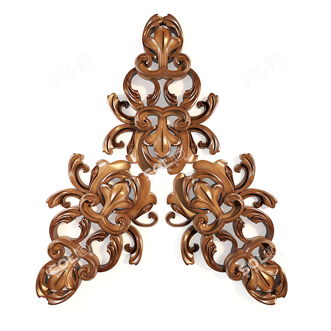 Elegant Embossed Classic Ornament 3D model image 1