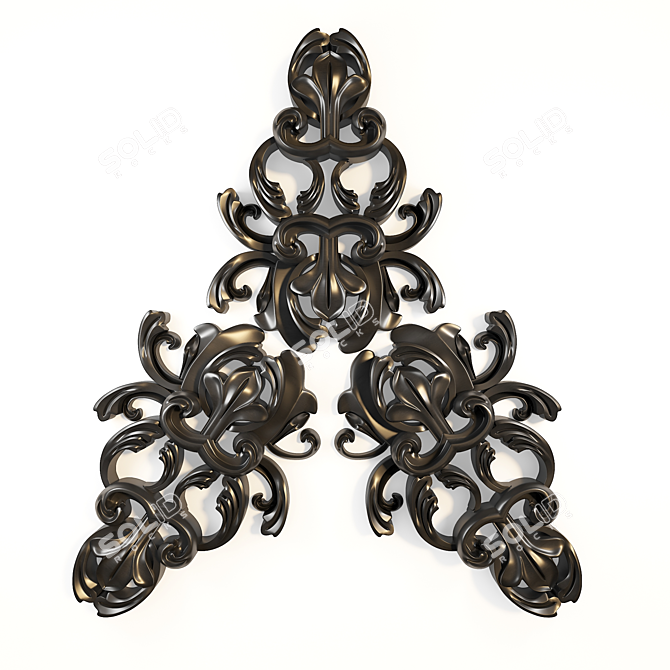 Elegant Embossed Classic Ornament 3D model image 2