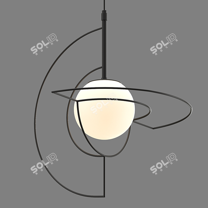 Modern Pendant Lamp with Ball-shaped Shade 3D model image 2