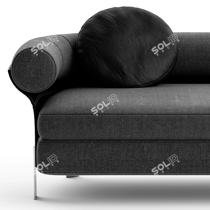 Modern Minotti Mattia Sofa in Black and White 3D model image 3