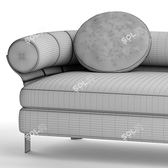 Modern Minotti Mattia Sofa in Black and White 3D model image 4