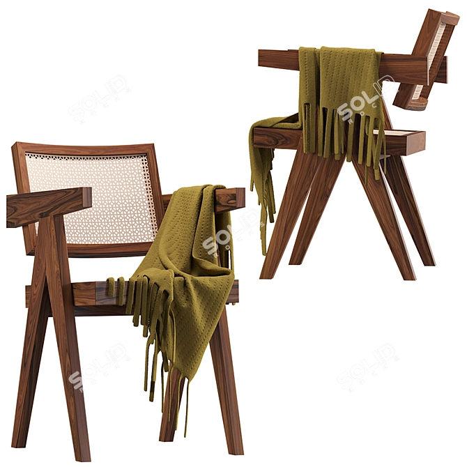 Pierre Jeanneret Designer Office Chair 3D model image 1