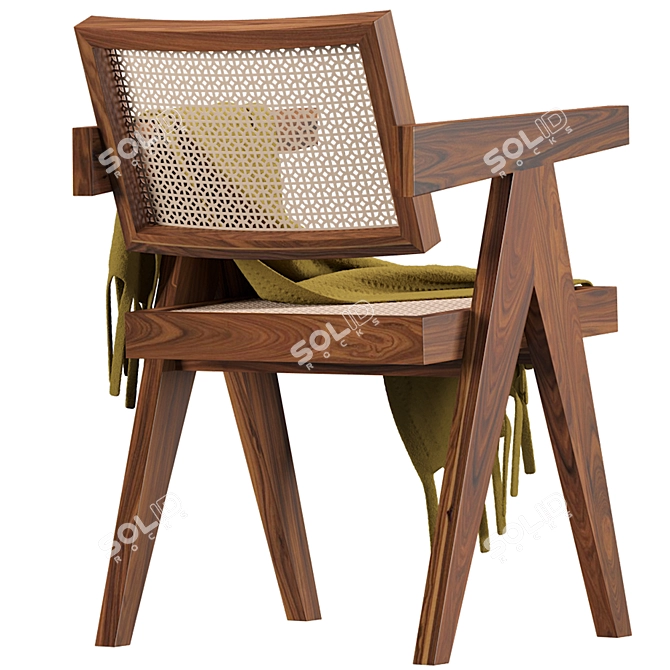 Pierre Jeanneret Designer Office Chair 3D model image 4