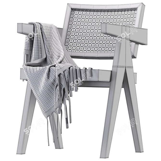Pierre Jeanneret Designer Office Chair 3D model image 5
