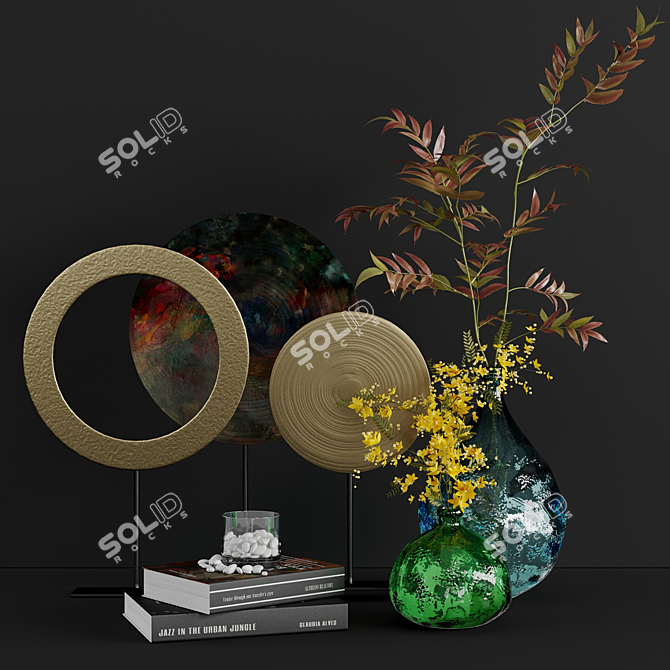 Contemporary Interior Decor Set 3D model image 1