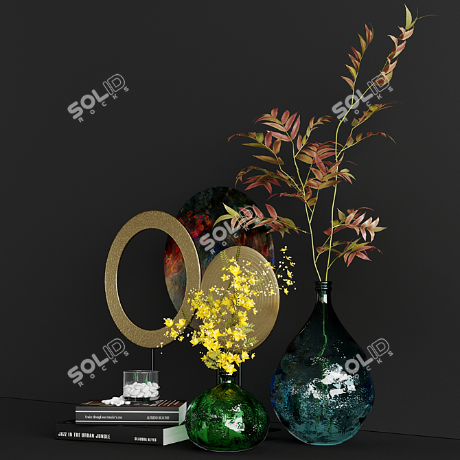 Contemporary Interior Decor Set 3D model image 2