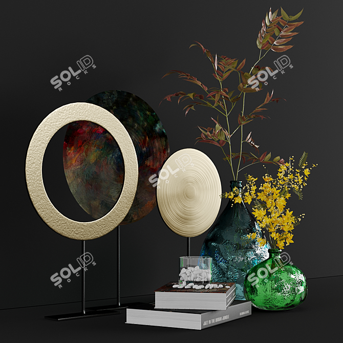 Contemporary Interior Decor Set 3D model image 3