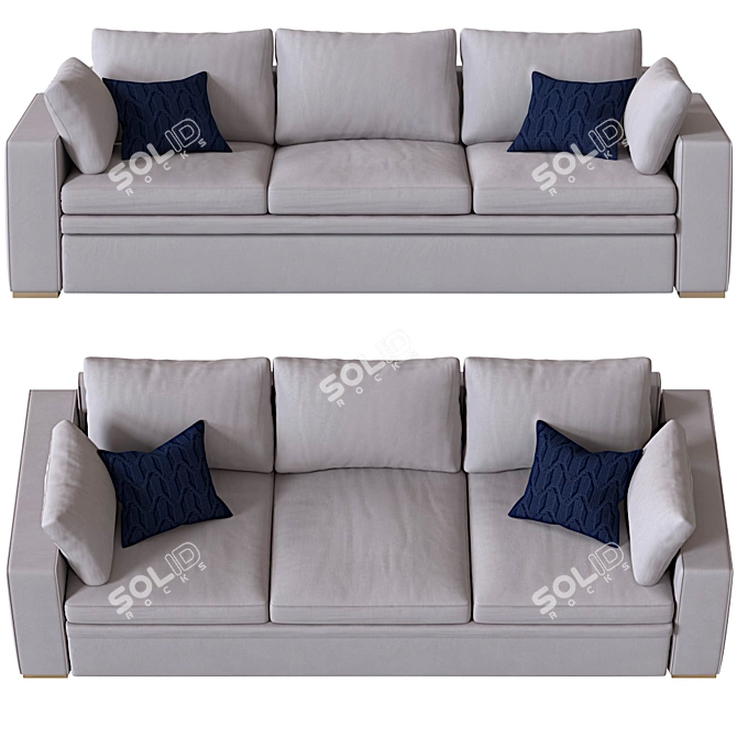 Elegant Flami Sofa: Origami Interior 3D model image 2