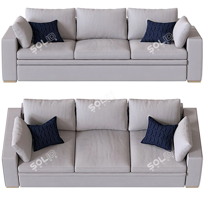 Elegant Flami Sofa: Origami Interior 3D model image 3