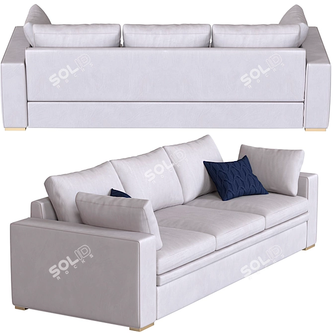 Elegant Flami Sofa: Origami Interior 3D model image 4