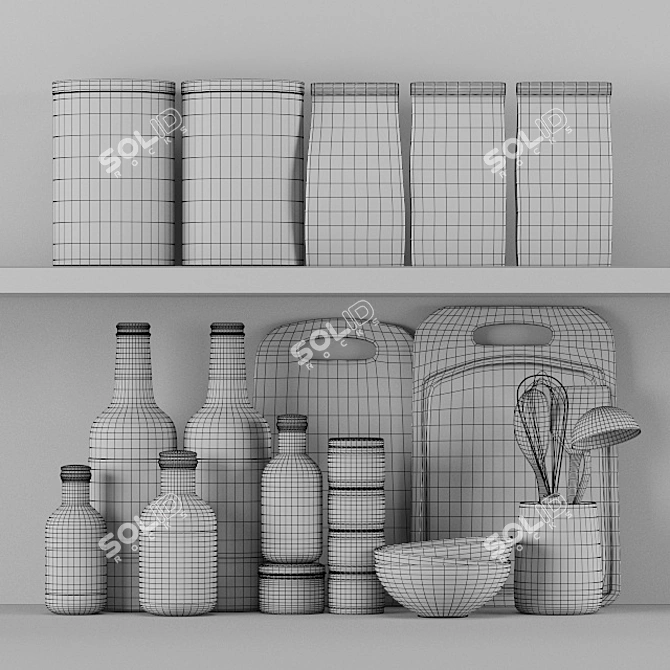 Modern Kitchen Set 3D model image 3