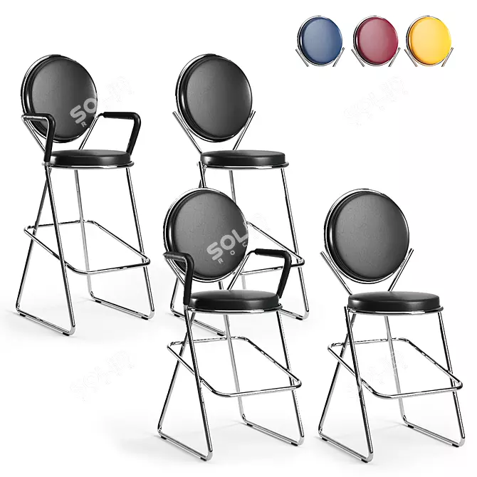 Sleek Moroso Double Zero Bar Stool 3D model image 1