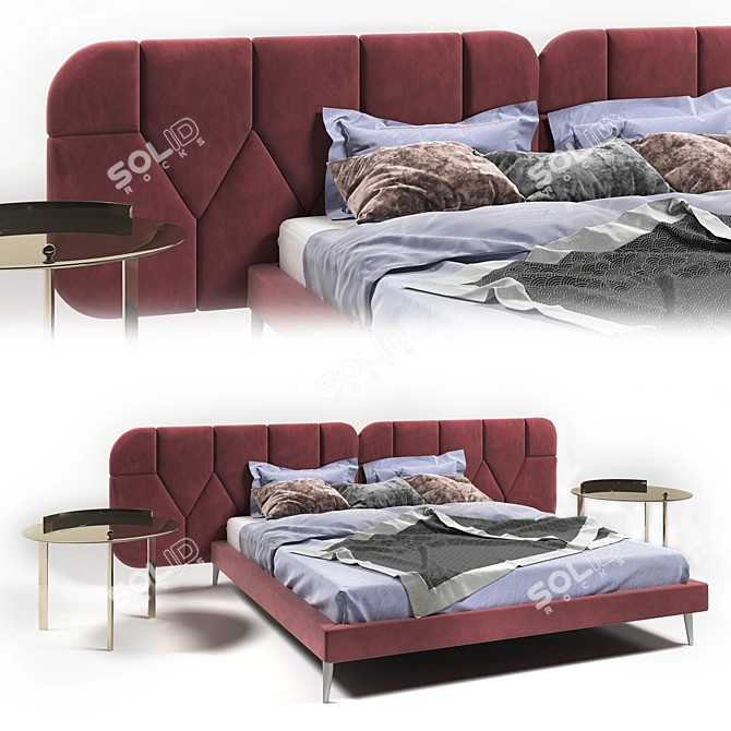 Opera Dorothy - Luxurious Chrome Bed 3D model image 1