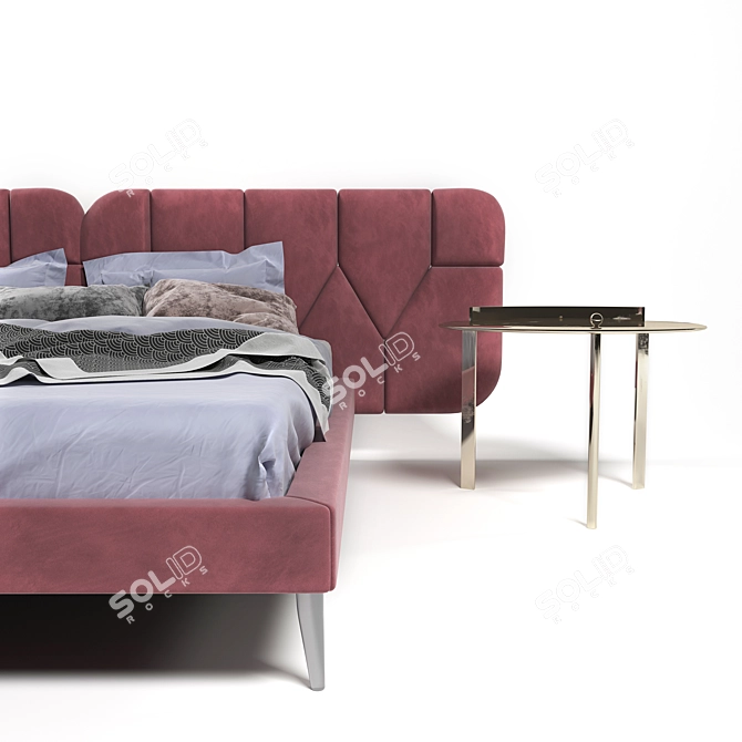 Opera Dorothy - Luxurious Chrome Bed 3D model image 3