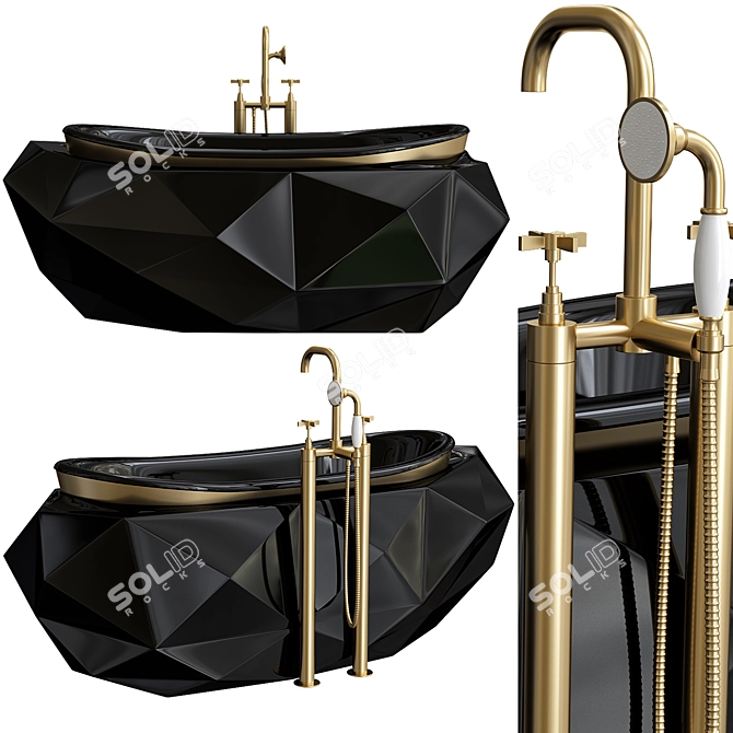 Luxury Diamond Bathtub - Timeless Elegance for Your Bathroom 3D model image 1