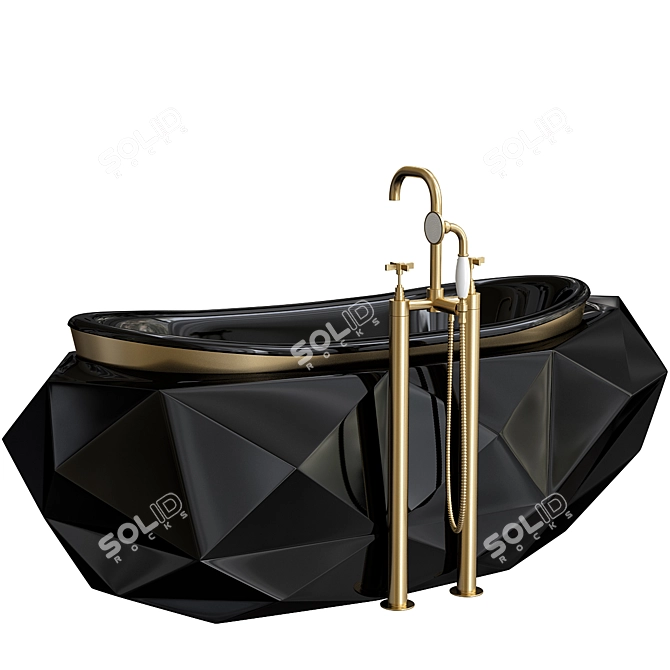 Luxury Diamond Bathtub - Timeless Elegance for Your Bathroom 3D model image 3