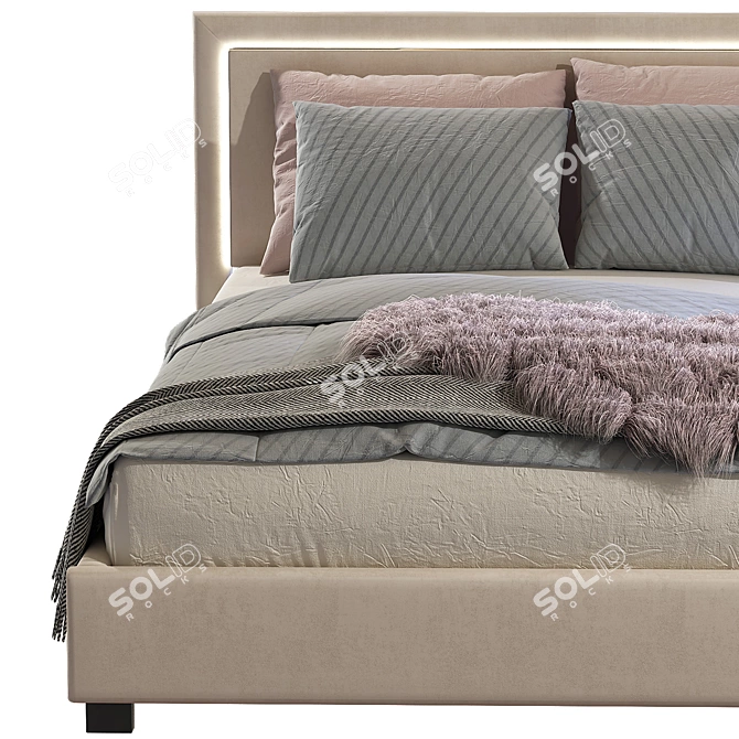 Contemporary Teen Bed, 200x120cm 3D model image 4