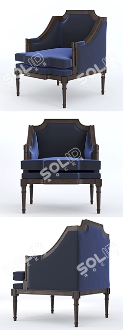 Elegant Vintage Accent Chair 3D model image 2