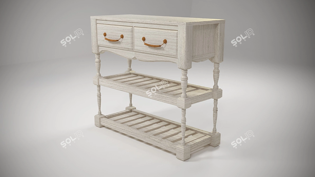 Elegant Provence Shoe Shelf 3D model image 2