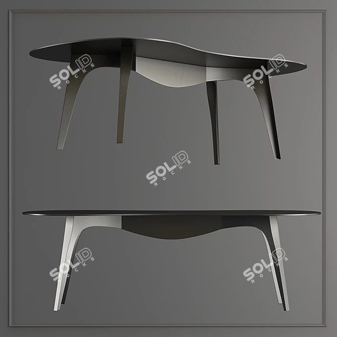 Sustainable Aluminum Table: NO_WASTE 3D model image 1