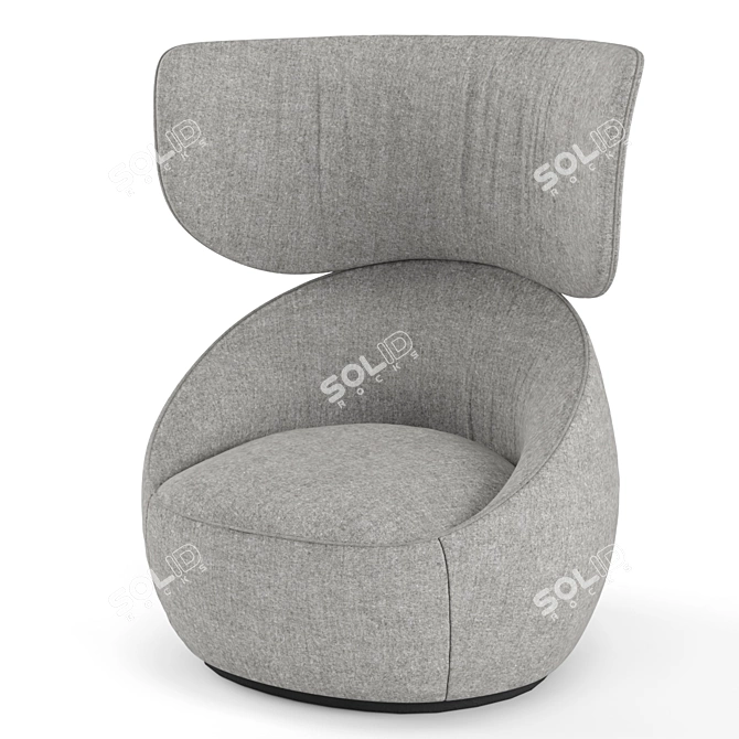 Exquisite Extinct Velvet Armchair 3D model image 6