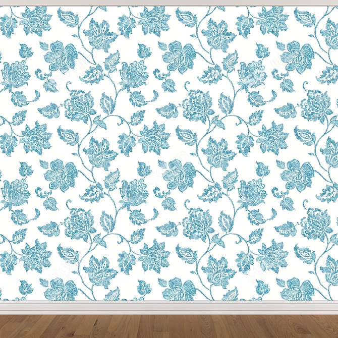 Seamless Wallpaper Set: 3 Color Options 3D model image 4