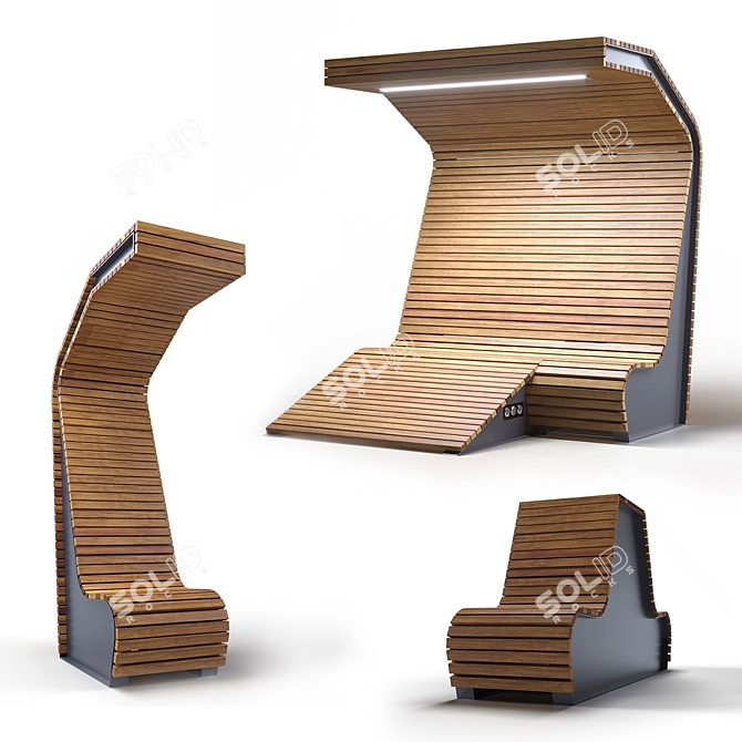 Zenio Smart Bench: Stylish and Intelligent 3D model image 8