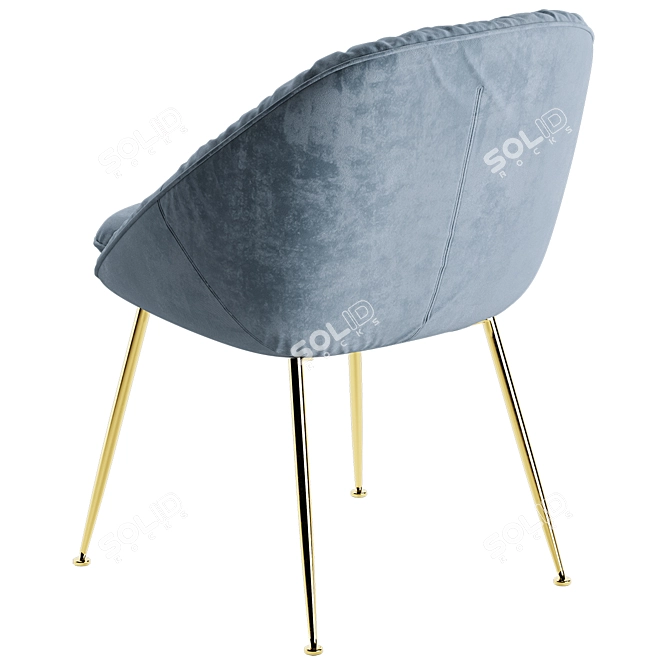 Modern Metal and Fabric Chair 3D model image 4
