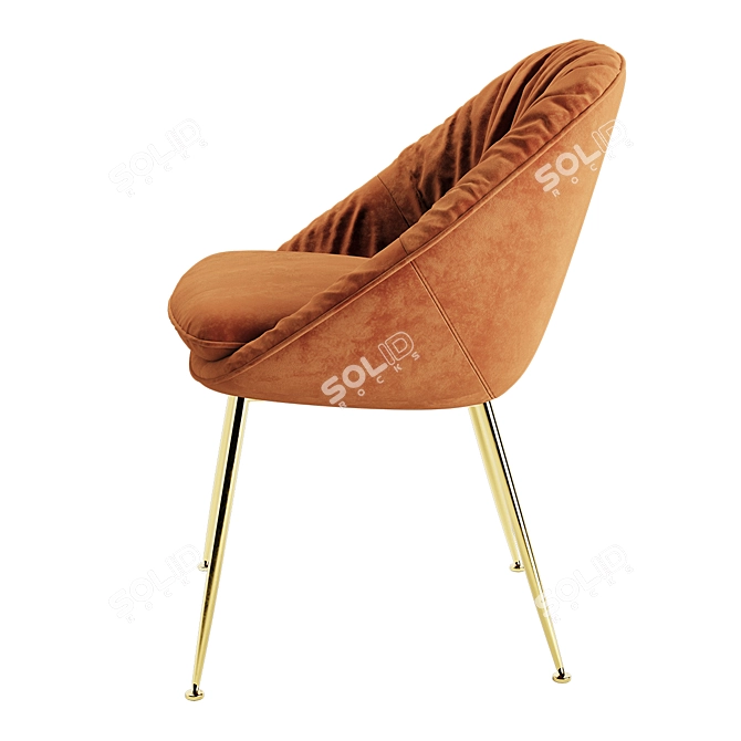 Modern Metal and Fabric Chair 3D model image 7