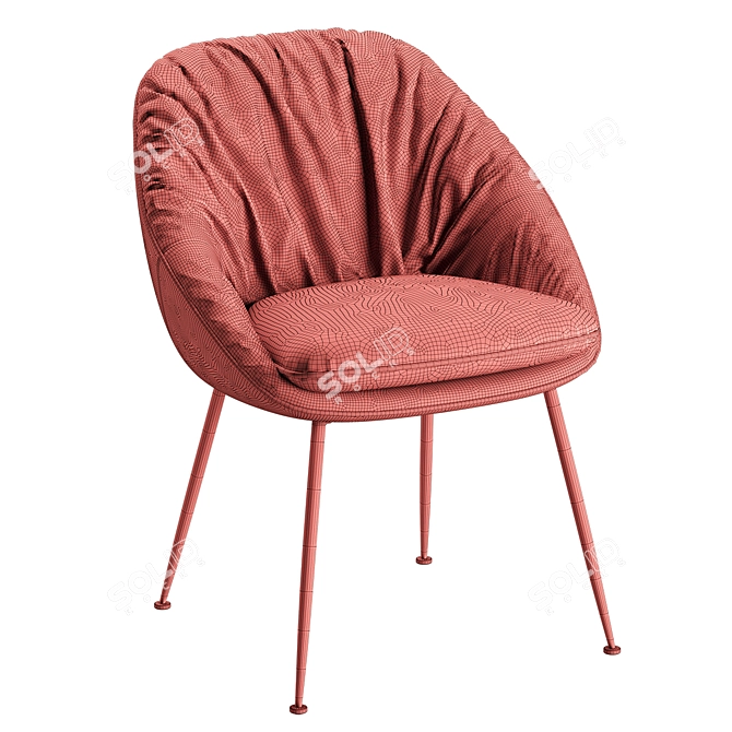 Modern Metal and Fabric Chair 3D model image 9