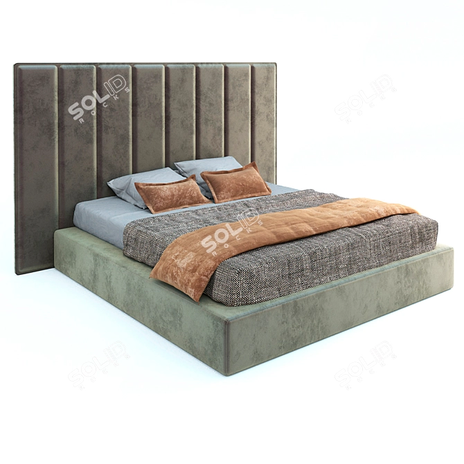 CozyDreams Soft Headboard Bed 3D model image 3