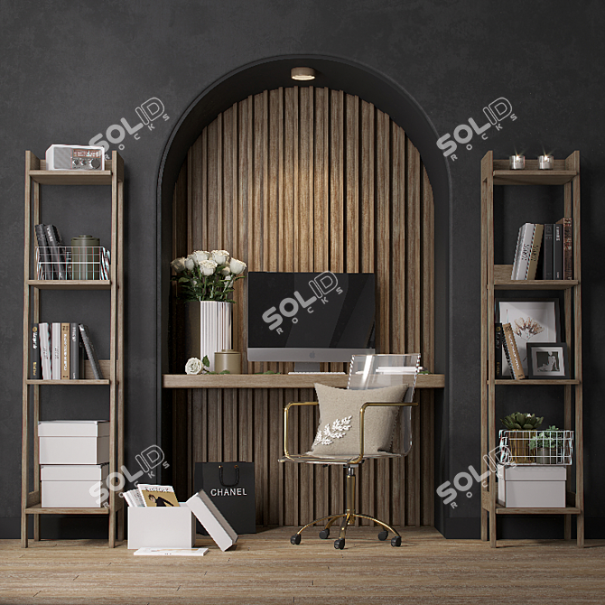 Modern Office: Workplace №3 3D model image 1