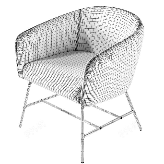 Compact Ramsey Kaza Sofa 3D model image 4