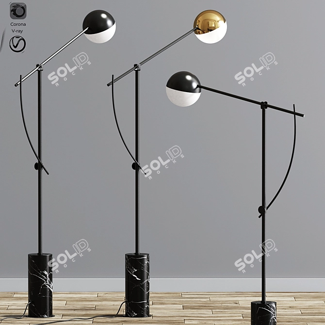 Elegant Balancer Floor Lamp 3D model image 1