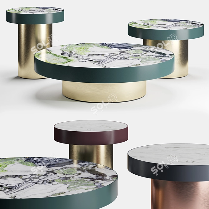 Enoki Round Coffee Table: Stylish and Versatile 3D model image 1