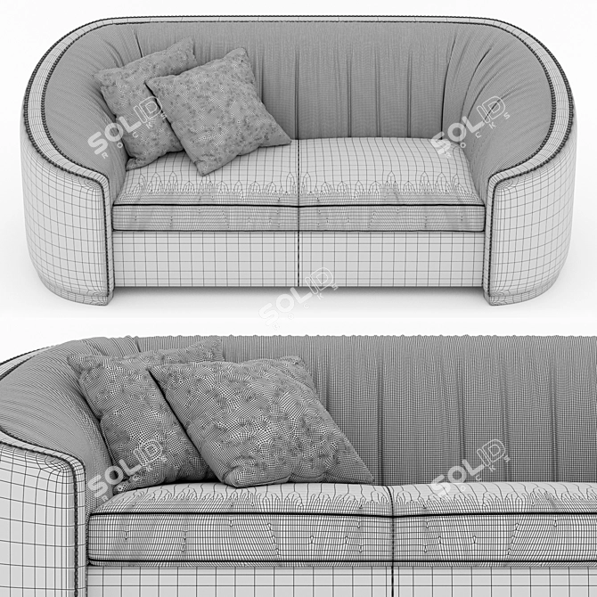 Luxury Asnaghi Mitte Anthology Sofa 3D model image 3
